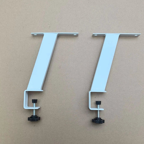 Adjustable Iron Table Leg For Desk Height Increase And Ergonomic Setup in light color with angled support
