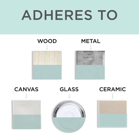 Serenity Blue Chalked All In One Furniture Paint With Ultra Matte Finish for DIYers adhering to wood, metal, canvas, glass, ceramic.