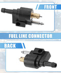 Front and back view of Three Pack Marine Fuel Line Connectors 6mm Female To 6mm Male Quick Connect Fittings for Yamaha Outboard