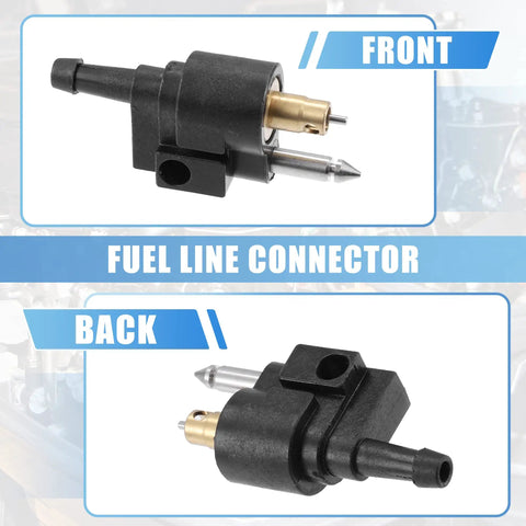 Front and back view of Three Pack Marine Fuel Line Connectors 6mm Female To 6mm Male Quick Connect Fittings for Yamaha Outboard