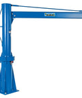 Straight Up Pro Grade Transportable Multi Station Jib Crane With Six Inch High I Beam Four Inch Flange, blue steel, industrial lifting.