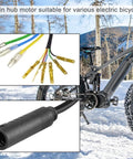 9 Pin Waterproof Wheel Hub Motor Cable Extension For Electric Bike Hall Sensor And Phase Wires, 80cm Length, Color Coded Plug System