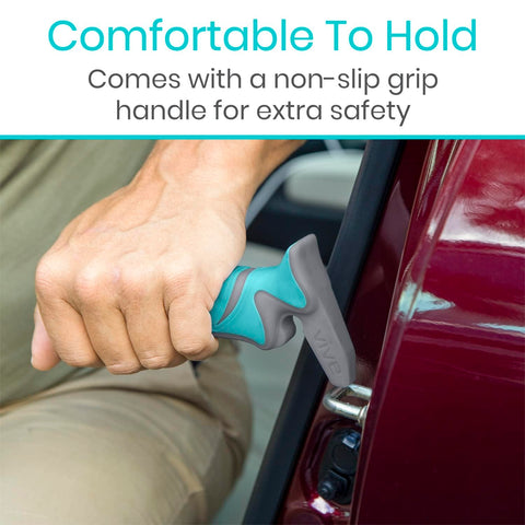 Car Handle Assist For Elderly And Disabled Scratch Proof Auto Grab Bar Cane Support Aid inserted into car latch