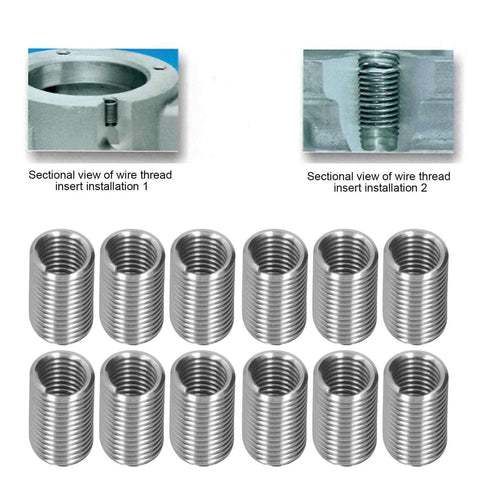 100 Pack M6 X 1 Thread Repair Inserts Stainless Steel Metric Thread Sleeves For Damaged Holes Available In 9mm 12mm And 18mm Lengths