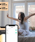Smartphone app scheduling LED lighting for morning and night scenes, featuring 6 Inch LED Smart Recessed Pot Light Square Quad Pack With WiFi App And Voice Control