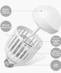 Exploded view of 2-Pack Bug Zapper Light Bulb 2-In-1 Indoor Mosquito Zapper Gnat Trap Electric Fly Insect Killer and Bug Catcher