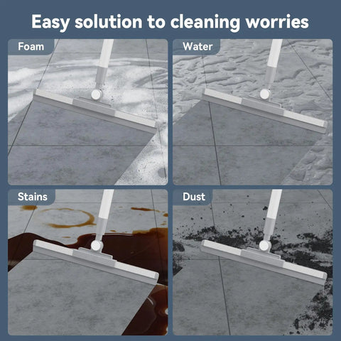 Floor Squeegee With 180 Degree Rotating Head And 52 Inch Extendable Handle For Quick Streak Free Cleaning On Floors