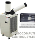 Built Tough 9180 BTU Industrial Spot Cooler And Portable Air Conditioner With High Airflow Single Outlet, microcomputer controls, adjustable airflow.