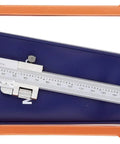 Seven Inch Vernier Caliper With Inch And Metric Range, Pro Grade Hardened Stainless Steel With Satin Finish in case