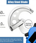 Beast Cordless Electric Cable Cutter With Eight Hour Runtime showing alloy steel blade, 60mm cutting diameter, HRC65 hardness.