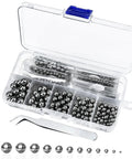 600 Piece 12 Size Stainless Steel Precision Balls Set 1 To 8 Mm For Nail Art DIY Crafts Paint Mixing Bearing Balls Kit Pro Grade