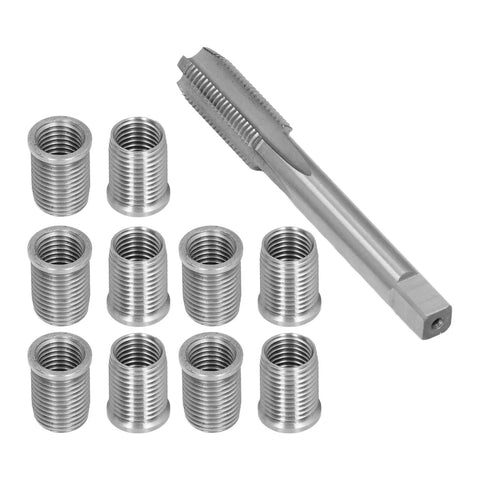 Awesome Auto Engine Thread Repair Kit M10x1.25 With Solid Tap And Inserts To Fix Worn Stripped Screws Fast Without Hassle In Your Garage Or Shop, steel tap and 10 inserts