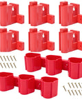 2 In 1 Wall Mount Tool And Battery Holder For Milwaukee M12 12V With Plastic Hanger in red, shown with screws