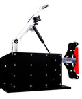 Heavy Duty 2x72 Belt Sander And Grinder With CNC Machined Aluminum Wheels And 56C Motor Mount showing a black and silver steel grinding station.