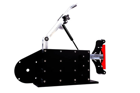 Heavy Duty 2x72 Belt Sander And Grinder With CNC Machined Aluminum Wheels And 56C Motor Mount showing a black and silver steel grinding station.