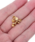 100 Sets Double Cap Leather Rivets And Snap Fastener Kit For Garments, DIY Leathercraft Hardware, Pro Grade Heavy Duty Metal Rivets With Easy Install, Includes Snap Buttons, Perfect For Jackets, Bags, Belts And More. Gold rivets in hand
