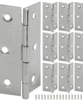 Built Tough 3 Inch Mini Stainless Steel Butt Hinges Rust Resistant 304 Bright Silver Cabinet Door hardware close-up with screws