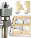 Window Sash Router Bit With One And Three Eighths Inch Cutting Diameter And Seven Eighths To One And Five Eighths Inch Cutting Length, One Half Inch Shank, Carbide Tipped, The Go To Tool For Full Window Sash Stile And Rail Cuts next to stile and rail diagram