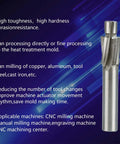 HSS counterbore end mill for CNC routing, sizes M3–M12, silver metal tool