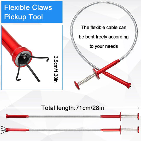 7 Piece Telescoping Magnetic Pickup Tool Set With 28 Inch Claw Grabber And Bendable Magnets, Includes 4 Finger Claw Tool And 21.6 Inch Extendable Magnetic Tools For Grabbing Lost Parts, Screws, Nails, And Tiny Gear
