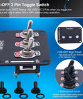 Beefy Three Gang Rocker Toggle Switch Panel With Aluminum Plate Waterproof Boot Cap Cover 16A 250V AC 12V DC SPST On Off