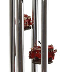Red Fire Engine Wind Chime For Patio And Garden Decor featuring resin fire truck with aluminum rods, 20 inch tall.