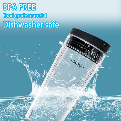 16oz Single Serve Blender Cup Set With Sip And Seal Lids For Compact Personal Blenders BPA Free Easy To Clean Replacement Cups Fits QB3000 QB3001SS And BL Series 2 Pack To Keep Your Smoothies Flowing with water splash backdrop