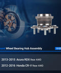 Rear Wheel Hub And Bearing Assembly For AWD Rigs With ABS Fits 2013 2015 Acura RDX And 2012 2016 Honda CR V 5 Lug Bolt