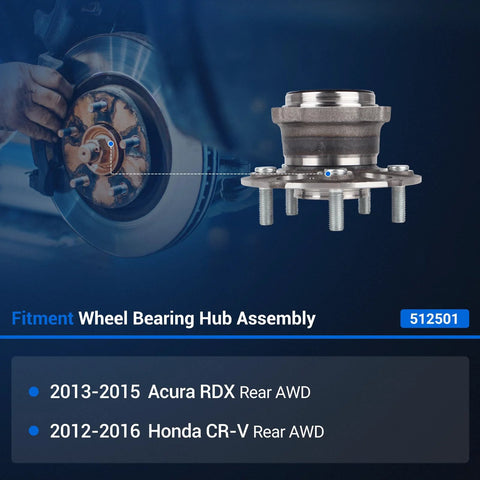 Rear Wheel Hub And Bearing Assembly For AWD Rigs With ABS Fits 2013 2015 Acura RDX And 2012 2016 Honda CR V 5 Lug Bolt