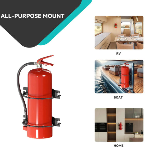 Heavy Duty Fire Extinguisher Mount Bracket Kit Two Pack With Easy Installation Holds Up To 10 Lbs in home, RV, boat settings