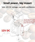 Smart Electric Ice Drip Coffee Maker With LED Touchscreen And Precision Cold Brew Controller showing 12V DC usage details.