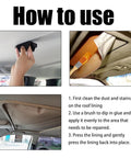 Instructions on using Durable Headliner Repair Glue DIY Friendly For Cars Quick Bonding Adhesive That Sets Fast Strong Interior Roof Fabric Fix