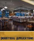 Modern restaurant with polished wood floors treated with Dark Wood Oil Finish and Stabilizer, non-toxic and food safe.