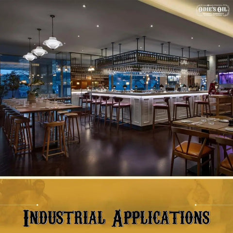 Modern restaurant with polished wood floors treated with Dark Wood Oil Finish and Stabilizer, non-toxic and food safe.