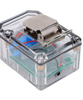 Built Tough Motion Sensor Safety Alarm For Frontline Workers With 100dB Distress Alert Long Battery Life Rock Solid Stillness Detection gear in clear housing.