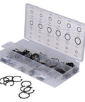 300 Piece Snap Ring Set With Alloy Steel Retaining Rings For Automotive Repair Internal And External Circlips, 18 Sizes From 3mm To 32mm, Heavy Duty Auto Maintenance Kit For Home Mechanic Use, case open