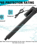 High Speed Beefy 36 Inch Linear Actuator 12V 88 Lbs 400N IP65 Waterproof with electrical wiring and waterproof icons