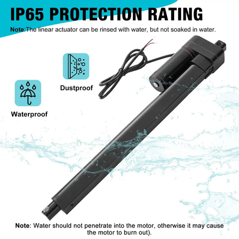 Beefed Up 16 Inch 12V Linear Actuator With 1.34 Inches Per Second Speed 88 Lbs Load IP65 Waterproof Includes Mounting Brackets
