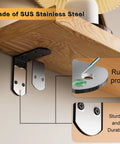 Rock Solid Four Piece L Angle Brackets For Wood Cabinets And Shelving Units Heavy Duty Stainless Steel Corner Supports with rust proof finish.