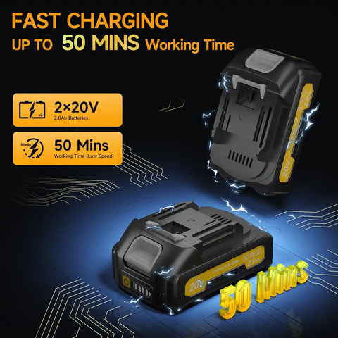Cordless Leaf Blower With Dual Batteries And Fast Charger 210 MPH Beast Battery Powered Blower battery pack image