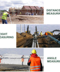 Surveyors using 32x Automatic Optical Level With Self Leveling Magnetic Dampened Compensator And Transport Lock For Pro Grade Height Distance And Angle Measurement, 393 Feet Range At One Sixteenth Inch Accuracy At One Hundred Feet, Durable Hard Case Included for height, distance, and angle measuring.