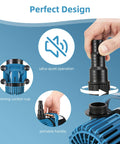 Workhorse High Flow Pond Pump 1600 GPH With 14 Ft Lift, 100W Submersible Water Pump, quiet operation, blue design