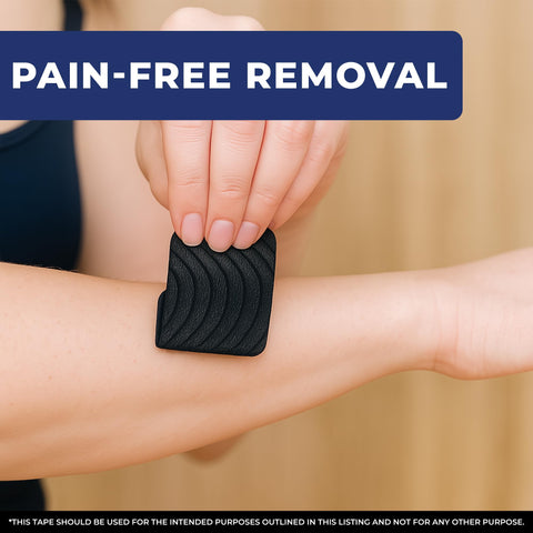 Applying Gentle Tape 30 Pack Pain Free Removal Hypoallergenic Latex Free Cotton Medical Tape on arm for sensitive skin