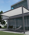 7 By 11 Ft Waterproof Sun Shade Sail With Grommets UV Blocking Breathable Rectangle Canopy For Pergola in light gray over patio