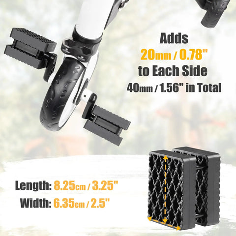 Kids 1.5 Inch Bicycle Pedal Blocks Bring Pedals Closer To Feet For Better Control And A Secure Comfy Ride Small Size 82 By 64mm Adds About Three Quarters Inch Height shown on a bike