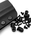 Four Set Release Screw Kits For Leatherwork, Woodworking, And Metal Applications, Rock Solid Screws Delivering A Tight Grip For Sheaths, Holders, And DIY Projects, black metal screws on leather sheath