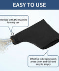 Universal Miter Saw Dust Bag Set 2 Pack With Zipper And Wired Adjustable Stand used for capturing dust from machines
