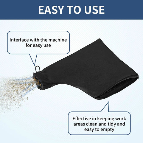 Universal Miter Saw Dust Bag Set 2 Pack With Zipper And Wired Adjustable Stand used for capturing dust from machines