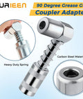 Grease Gun Tips And Couplers Kit With 90 Degree Adapter And 6 Prong Dual Handle Connector, for 1/8 Inch NPT grease guns