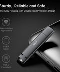 2TB External SSD With Dual USB C And USB A 3.2, Blazing Fast Transfer Up To 550MB/s, Portable Drive For Phones Tablets Laptops And PCs, OTG Ready, Plug And Play, On The Go Storage. Zinc alloy housing with USB-C and USB-A covers